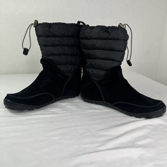 Columbia Winter Boots style 1559-010 black suede quilted mid-calf insulated 9.5 - Picture 4 of 10